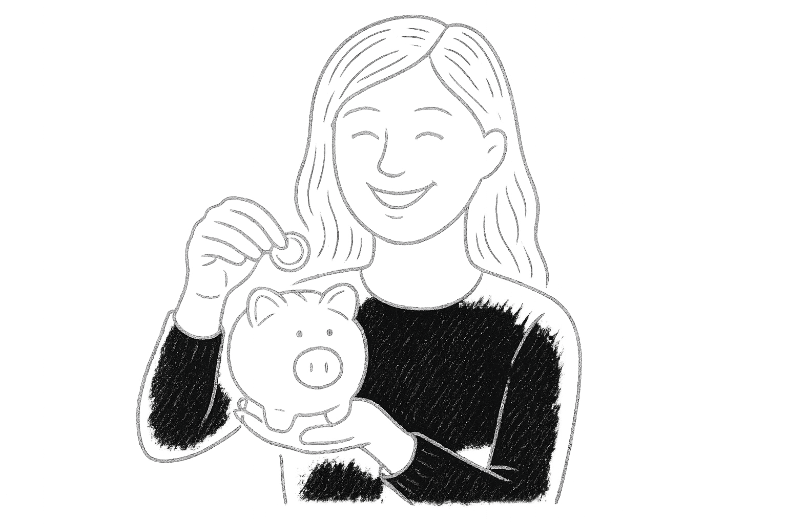 Moteris deda monetą į taupyklę – sutaupykite su kainute.lt